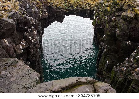 Arnarstapi Basalt Rock Arch Formation, Iceland