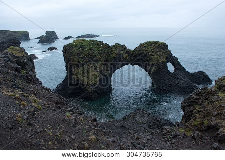 Arnarstapi Basalt Rock Arch Formation, Iceland