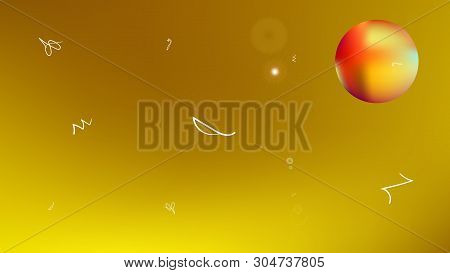 Net Space Fantasy. Background Texture, Smoot. Funny Colorific Illustration.  Gold Colored.  Net Colo
