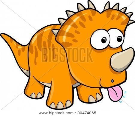 ศิลปะภาพเวกเตอร์สัตว์โง่ไดโนเสาร์สีส้ม