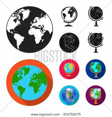 Vector Illustration Of Globe And World Symbol. Collection Of Globe And Earth Vector Icon For Stock.