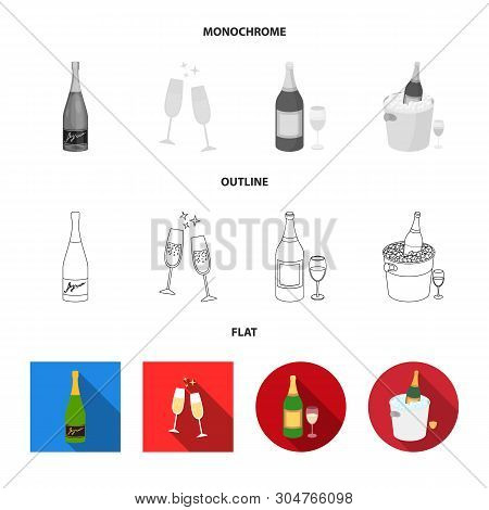 Vector Illustration Of Cork And New Sign. Set Of Cork And Wine Stock Symbol For Web.