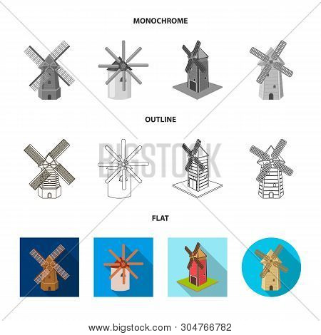 Isolated Object Of Landscape And Village Icon. Collection Of Landscape And Farm Stock Symbol For Web