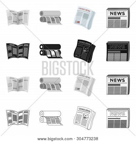 Vector Design Of Daily And Folded Symbol. Collection Of Daily And Paper Vector Icon For Stock.
