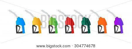 Fueling Gasoline Or Diesel Vector Web Banner. Filling Stations Network, Petroleum. Vector Stock Illu