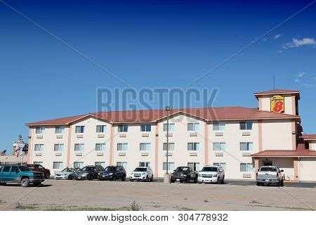 Fruita, Colorado - June 20, 2013: Super 8 Motel In Fruita. Super 8 Worldwide Is Part Of Wyndham Worl
