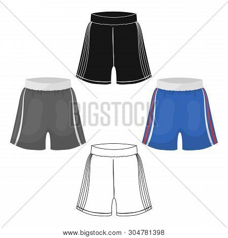Boxing Shorts Icon In Cartoon, Black Style Isolated On White Background. Boxing Symbol Stock Vector 