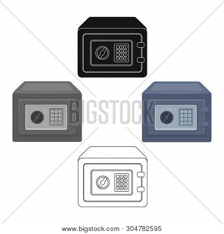 Realistic Steel Safe.safe Under Combination Lock. Metal Box Is Hard To Open.detective Single Icon In