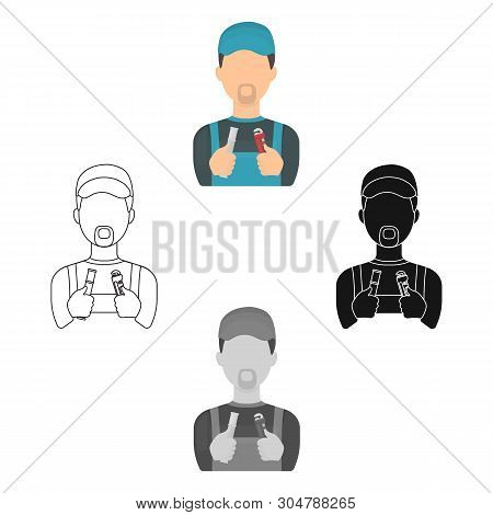 Plumber Icon In Cartoon, Black Style Isolated On White Background. Plumbing Symbol Stock Vector Illu