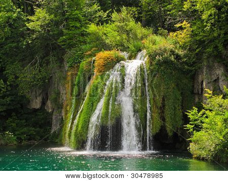 Waterfall in Plitvice Lakes