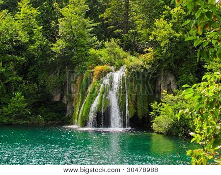 Waterfall in Plitvice Lakes