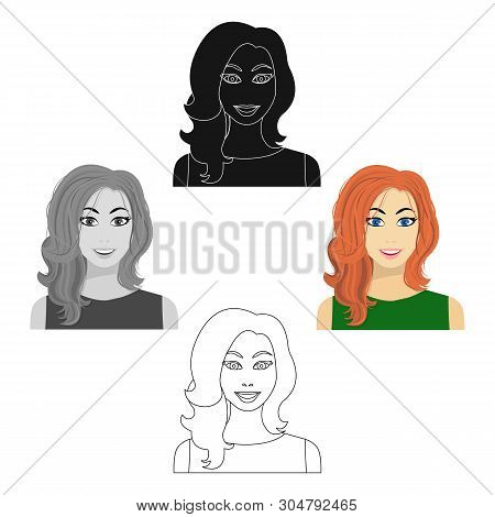 Readhead Woman Icon In Cartoon, Black Style Isolated On White Background. Woman Symbol Stock Vector 