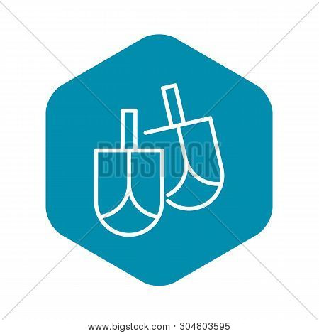 Jewish Dreidel Icon. Outline Jewish Dreidel Vector Icon For Web Design Isolated On White Background