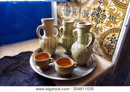Traditional Crockery For Water In Monastir, Tunisia