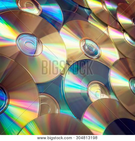Optical discs or CD compact disc computer data background