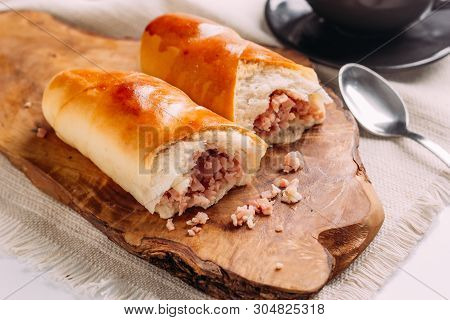 Cachitos And Cup Of Coffee, Venezuelan Typical Breakfast
