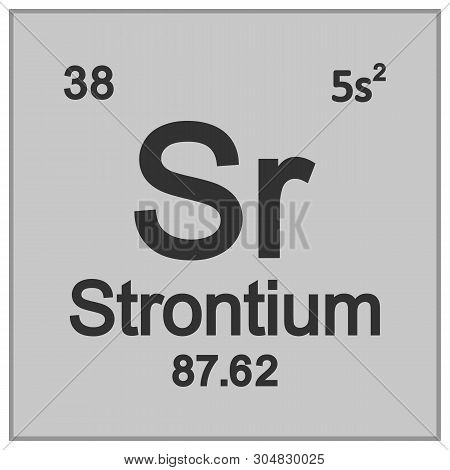 Periodic Table Element Strontium Icon On White Background. Vector Illustration.