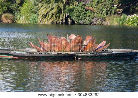 Beautiful Colours Of The Copper Fountain In The Lake