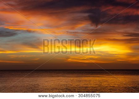 sunset over the sea at Kizimkazi in Unguja aka Zanzibar Island Tanzania East Africa