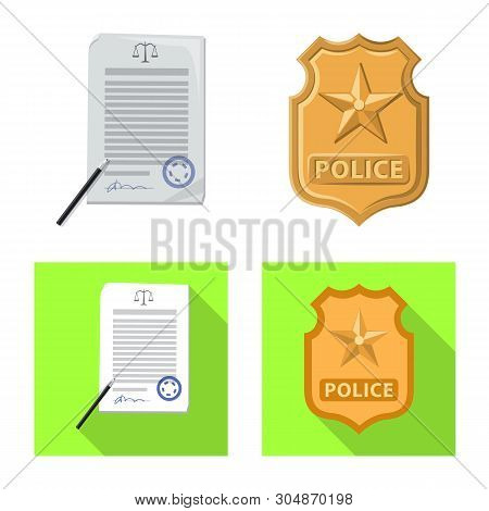 Vector Design Of Law And Lawyer Icon. Set Of Law And Justice Stock Vector Illustration.