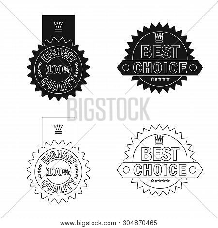 Vector Illustration Of Emblem And Badge Icon. Set Of Emblem And Sticker Vector Icon For Stock.
