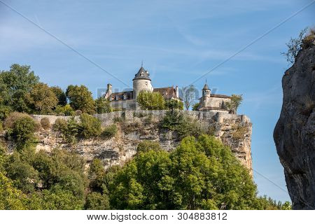 Castle Of Belcastel In Lacave. Lot, Midi-pyrenees, France