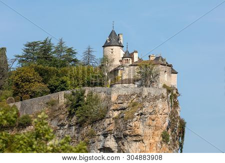 Castle Of Belcastel In Lacave. Lot, Midi-pyrenees, France