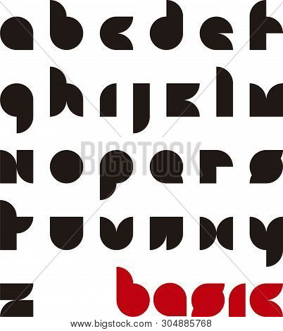 Basic Geometric Black Typeface In Lower Case.