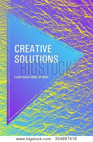 Branding Profile Cover Sample. Violet Blue Yellow Arthouse Effect Texture. Buzzing Rippling Motion B