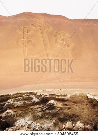 The Candelabro, Pre-inca Ruins On The Coast Of Paracas In Peru