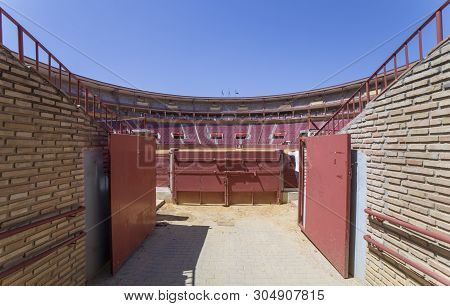Cordoba, Spain - May 30th, 2019: Los Califas Bullring Cordoba, Spain. Cuadrillas Corridor