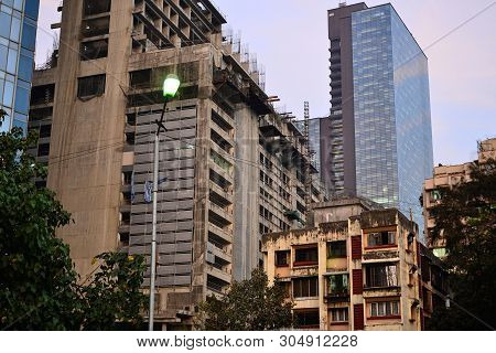 Old And Modern Buildings In The Evening, Dadar District, Mumbai Also Bombai, Maharashtra, India