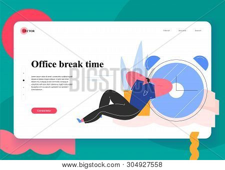 Office Break Time. Situations And Office Scenes With Efficient And Effective Time Management And Mul