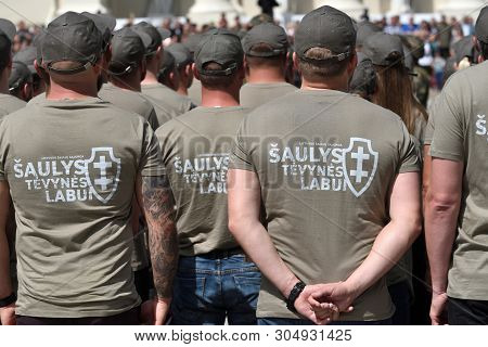 Vilnius, Lithuania - June 01: Celebration In The Cathedral Square, Solemn Riflemens Formation On Jun
