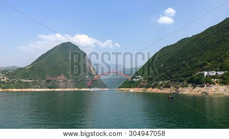 Wushan Bridge Over Yangtze River In Chongqing, China