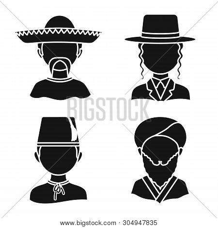 Vector Illustration Of Person And Culture Symbol. Set Of Person And Race  Stock Symbol For Web.