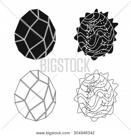 Vector Design Of Animal And Prehistoric Symbol. Set Of Animal And Cute  Stock Vector Illustration.