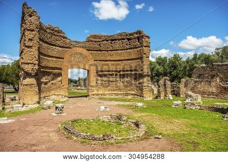 Roman Ruins Villa Adriana In Tivoli Rome - Lazio - Italy .