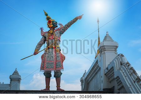 Art Culture Thailand Dancing In Masked Khon In Literature Ramayana,thai Classical Monkey Masked, Kho