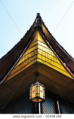 Détail de Temple chinois avec lanterne
