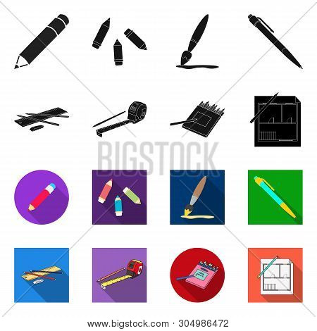 Vector Illustration Of Pencil And Sharpen Symbol. Set Of Pencil And Color Stock Vector Illustration.