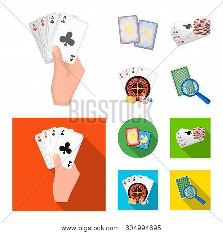 Vector Design Of Game And Magic Symbol. Collection Of Game And Poker Stock Vector Illustration.