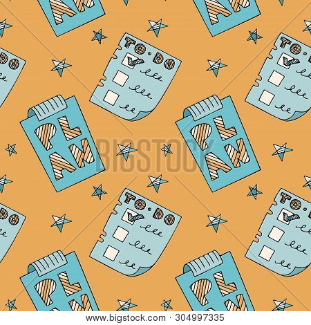Seamless Pattern With Symbols Of Time Management And Work Deadlines. Background For Sites And Articl
