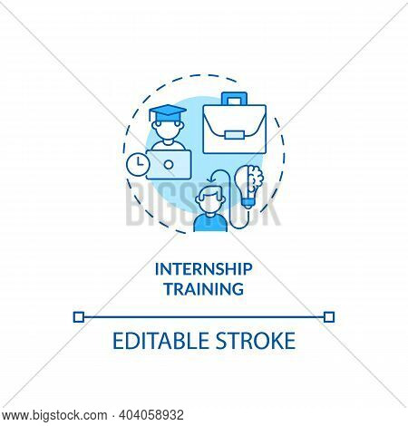 Internship Training Concept Icon. Gaining Supervised Practical Experience Idea Thin Line Illustratio
