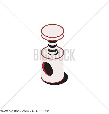 Isometric White Cat Scratcher Icon 3d Vector Illustration