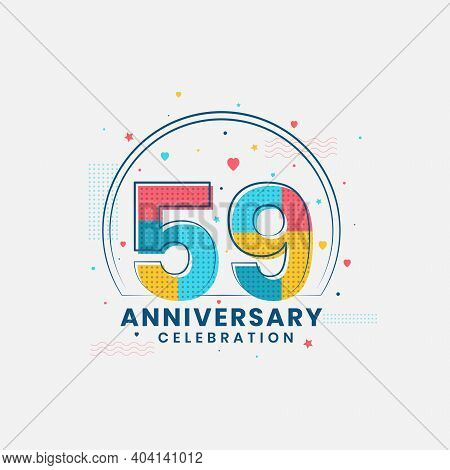 59 Years Anniversary Celebration, Modern 59th Anniversary Design