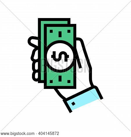 Getting Money Loan Color Icon Vector. Getting Money Loan Sign. Isolated Symbol Illustration