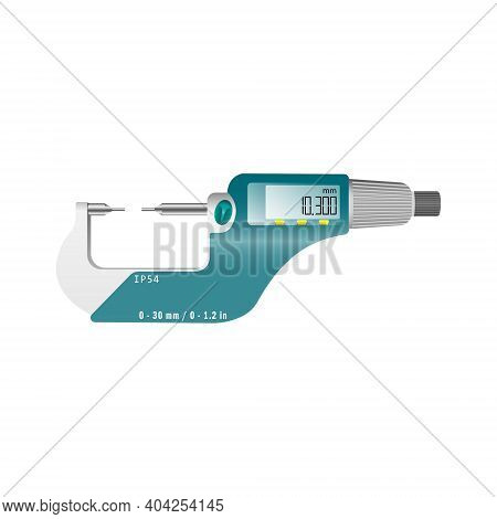Measuring Instrument On A White Background, High Accuracy. Vector Illustration