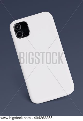 White mobile phone case mockup product showcase back view