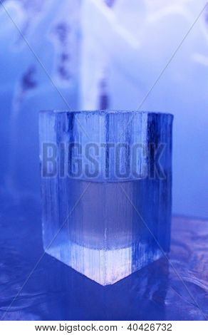 Ice cup in ice bar in Oslo